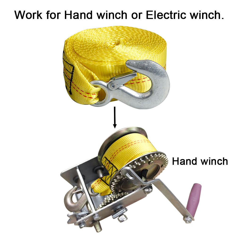 HEAVY DUTY BOAT TRAILER REPLACEMENT WINCH STRAP 10000LB 2"x20' WITH SNAP HOOK