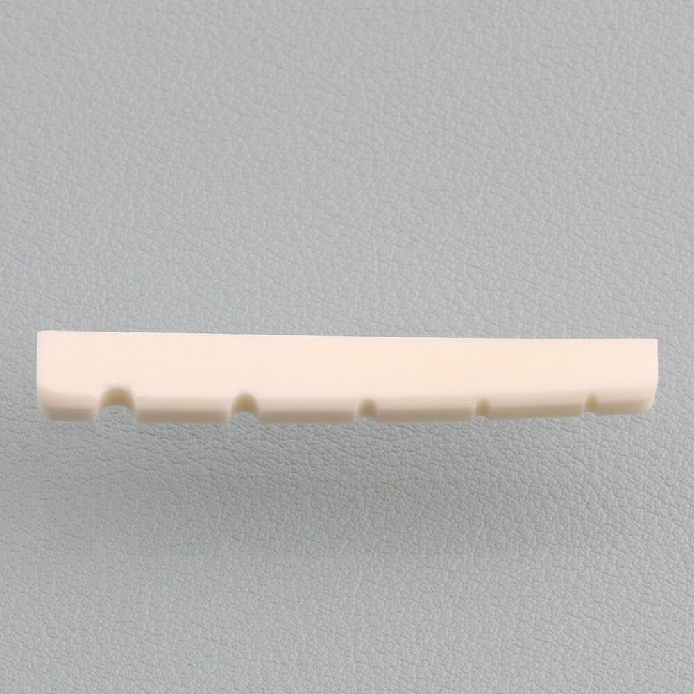 2PCS Slotted Flat Bottom Bleached Bone Nut for 5-String Electric Bass 45mm