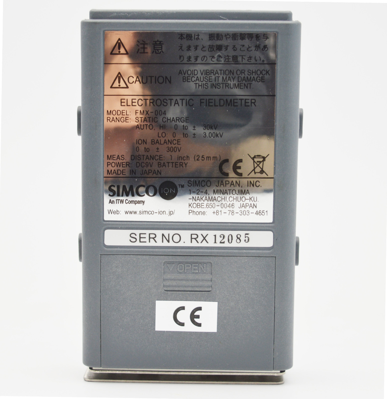 SIMCO FMX-003 Electrostatic FieldMeter 0 to ±22.0 kV✦Kd