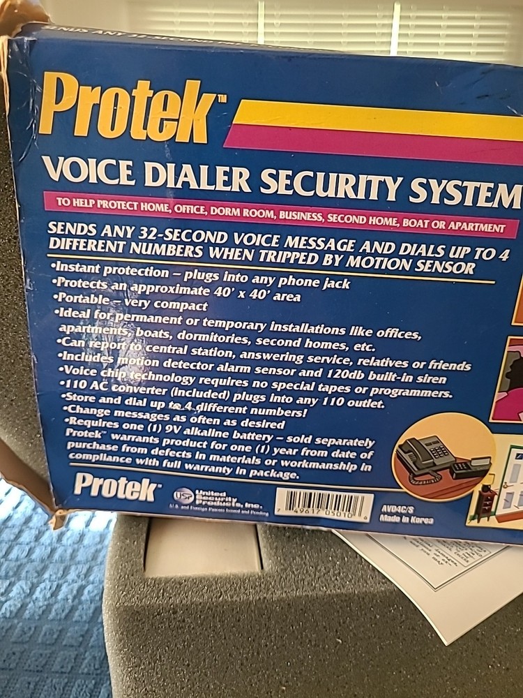 PROTEK VOICE DIALER SECURITY SYSTEM