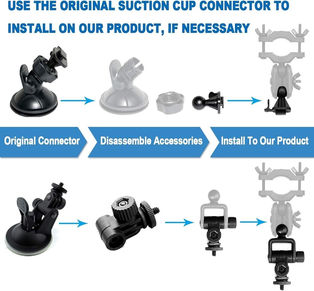 Dash Cam Mount, Universal Dash Camera Rear View Mirror Mount Holder Kit for M...