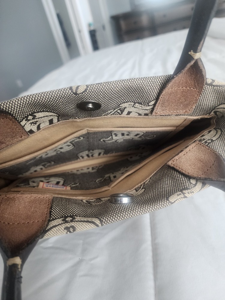 Dooney & Bourke DB Logo Dark Brown Double Handle Mini Tassel