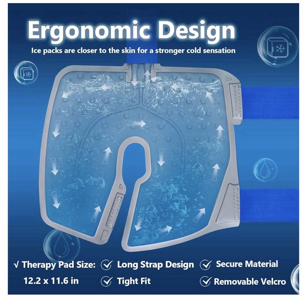 INMOREDO Cold Therapy System Programmable Knee Pad Pain Relief Blue