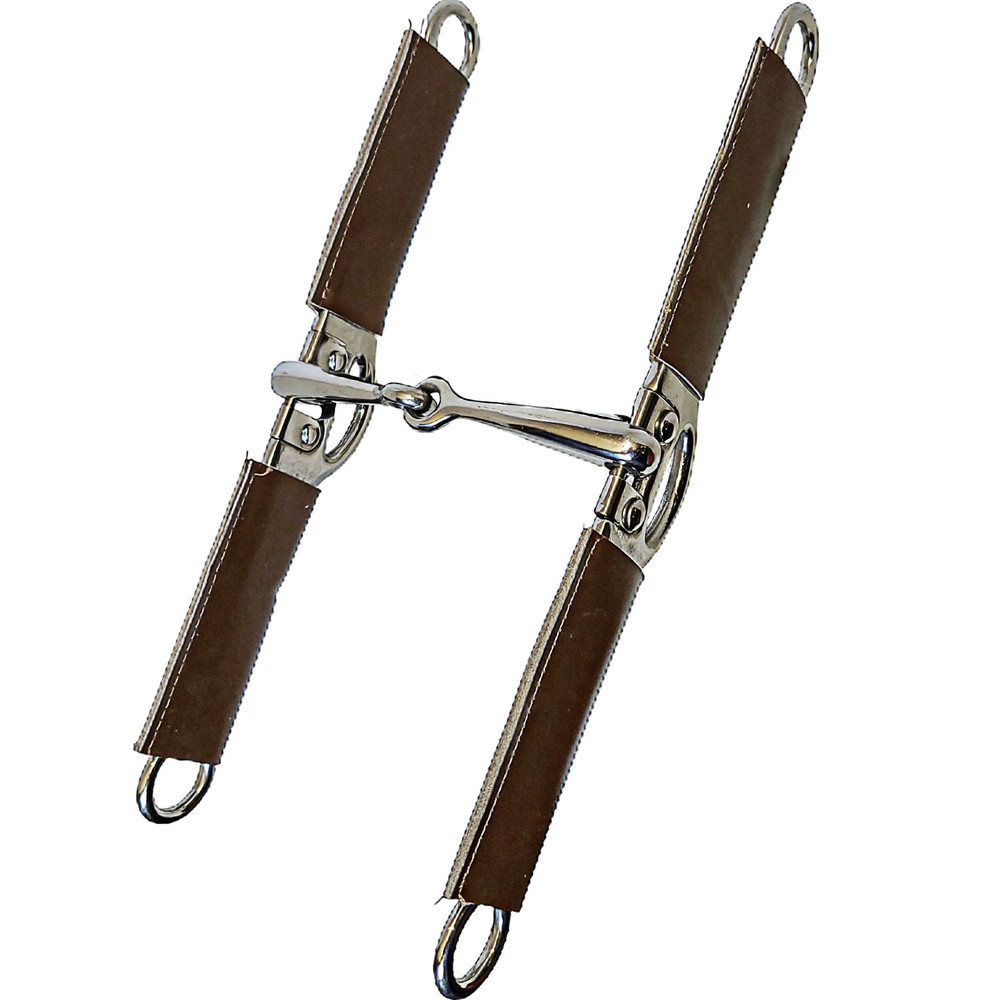 Schneiders SS Tack Jimmy Williams Training Elevator Snaffle Bit Leather Cheeks