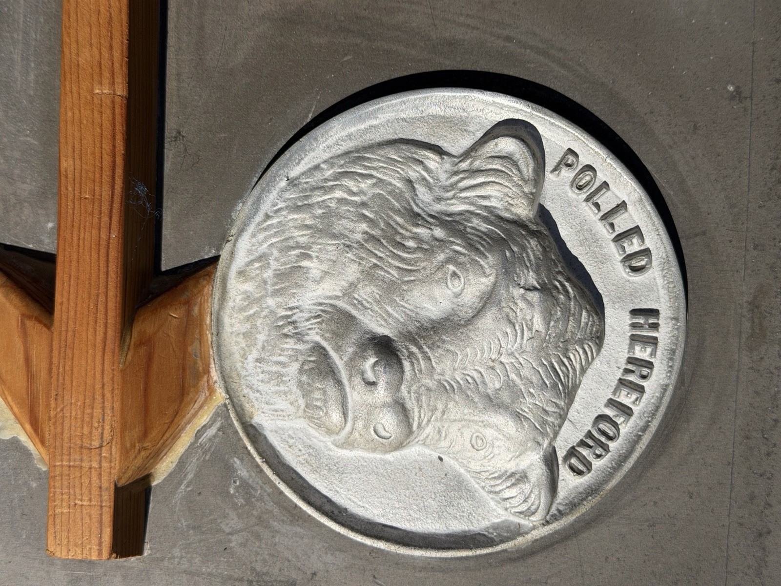 Vintage Industrial Aluminum Foundry Mold Pattern Polled Hereford Cows Sculpture