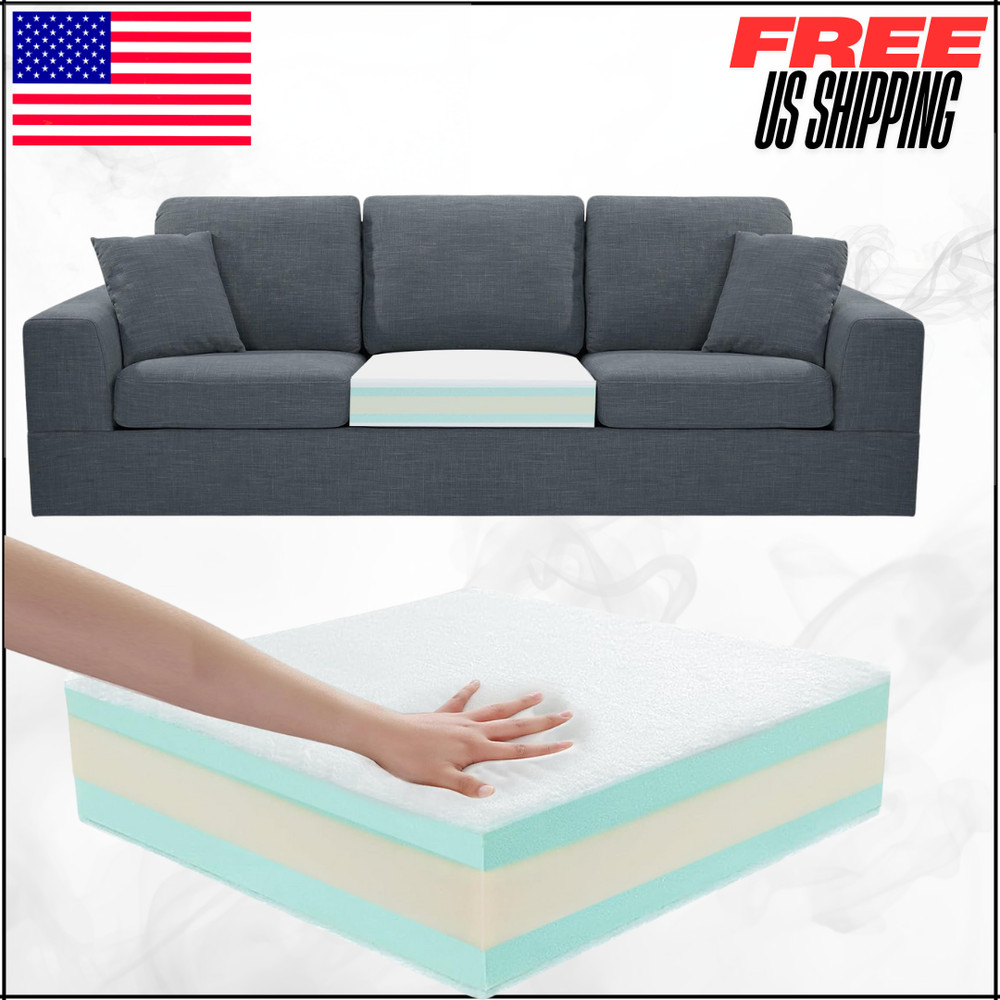 Extra Thick 5 Layer Couch Cushion Replacement 24"x27"x6 25D Foam & Cover