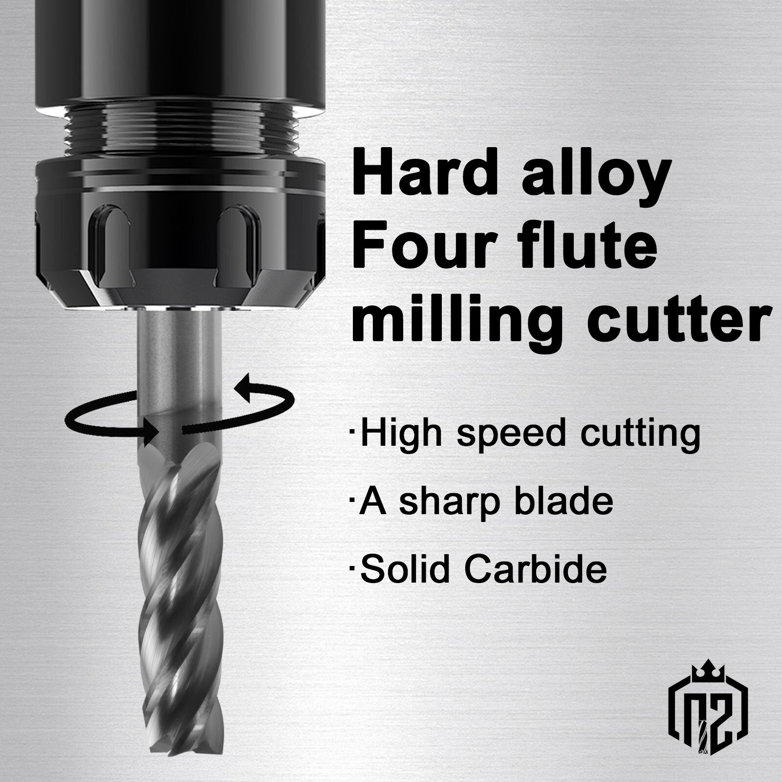 5PCS 4 Flute 3/8" x 1-1/4" x 3" Long Solid Carbide End Mill - AlTiN Coated