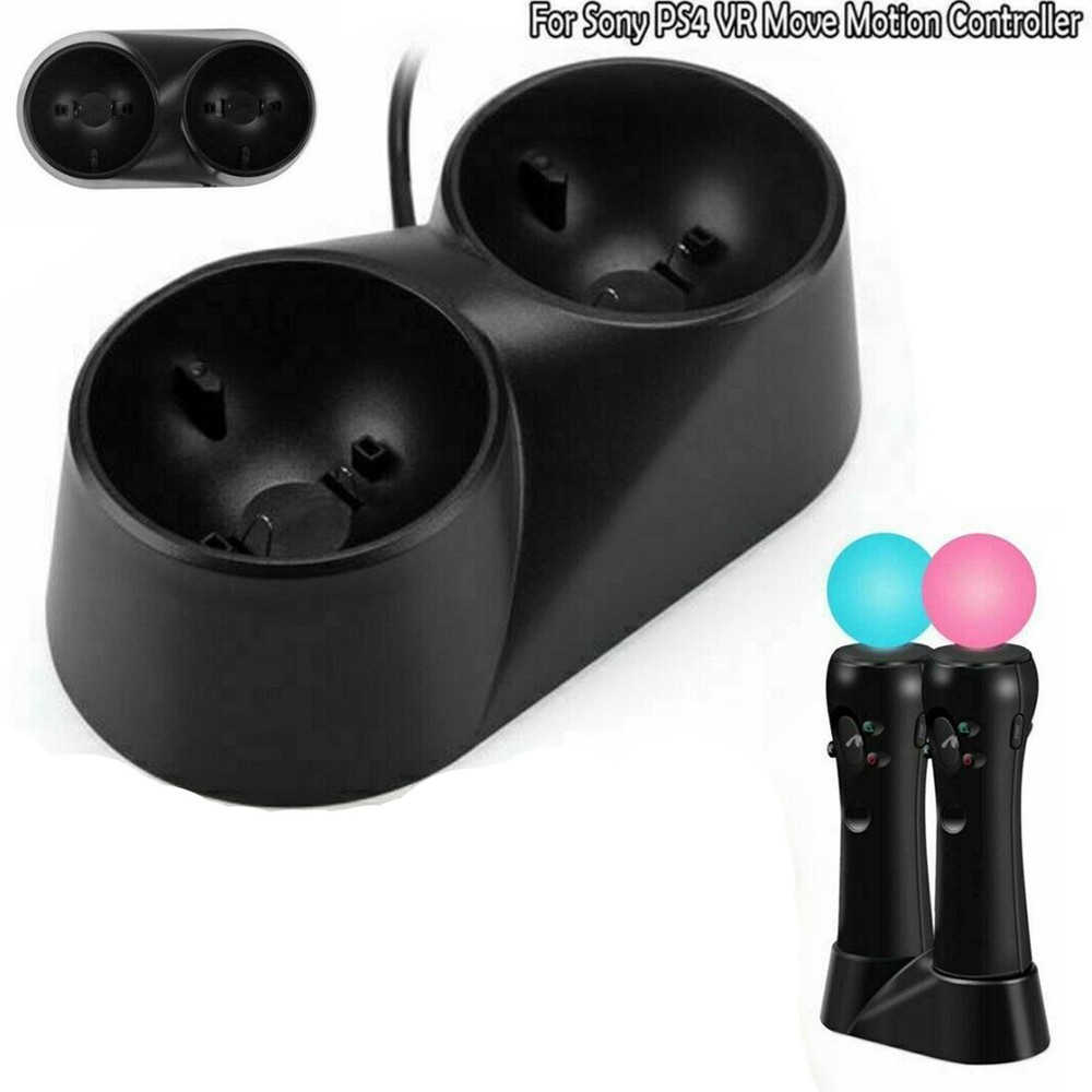 1x Dual Charger Dock for PS4 VR Motion Controller Playstation Move Controller US