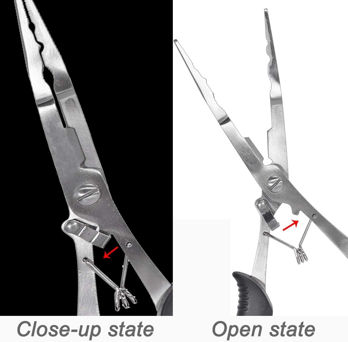 Fishing Pliers Stainless Steel Long Nose Hook Remover with Sheath and...