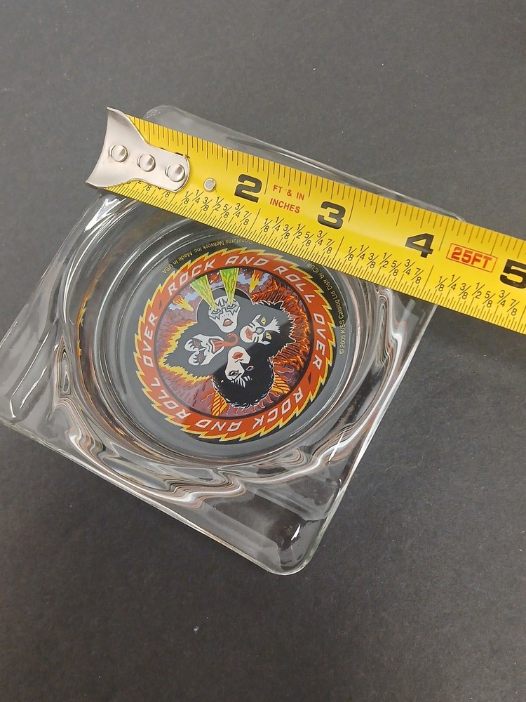 VTG Kiss Glass Ashtray Rock And Roll Over 2005 USA