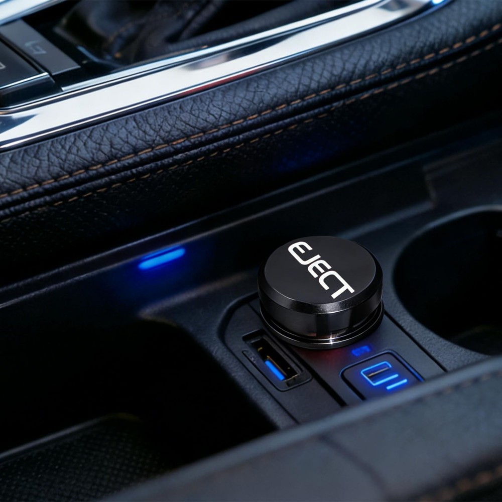 Cigarette Lighter Plug Cover Billet Aluminum Black-eject