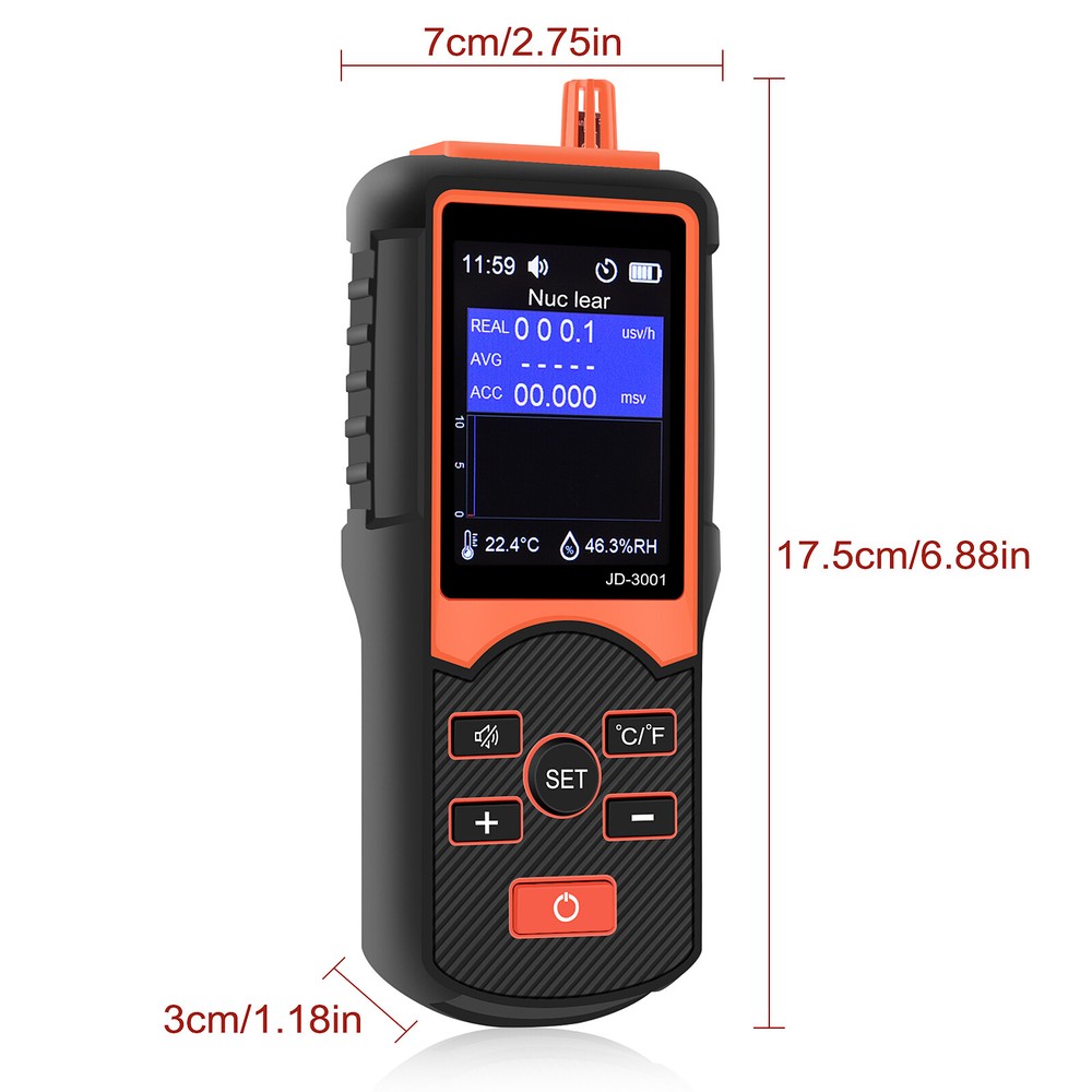 Radiation Detector Dosimeter LCD Portable Geiger Counter Nuclear GM Sensor