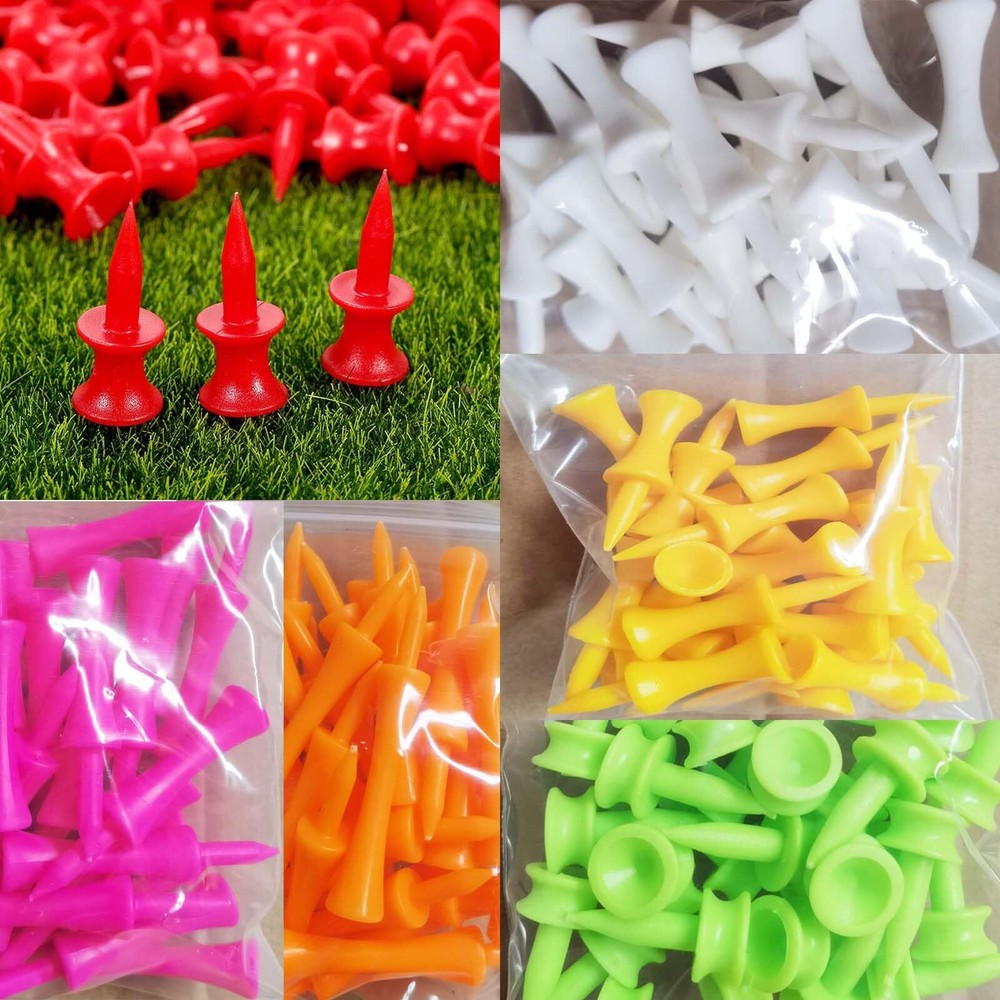 70PCS Step Down Golf Tees Multiple Colors & Sizes 1"-2-3/4" Bulk Pack