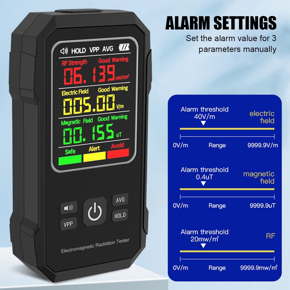 EMF Detector Electromagnetic Field Tester Digital Sensor Reader Meter Radiation