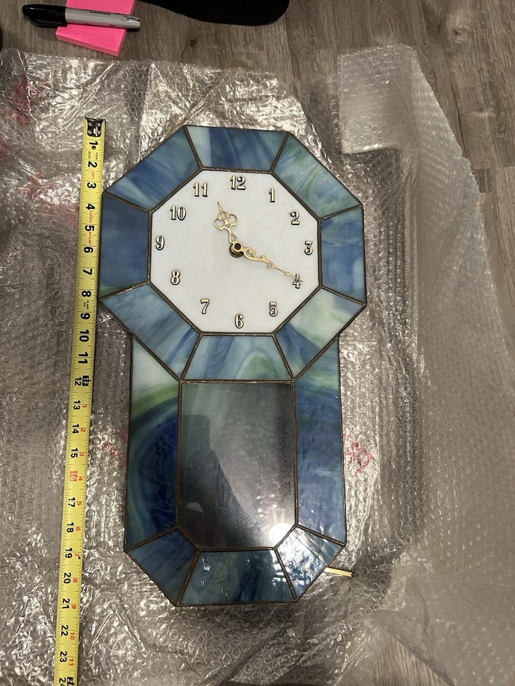 Vintage stained glass clock