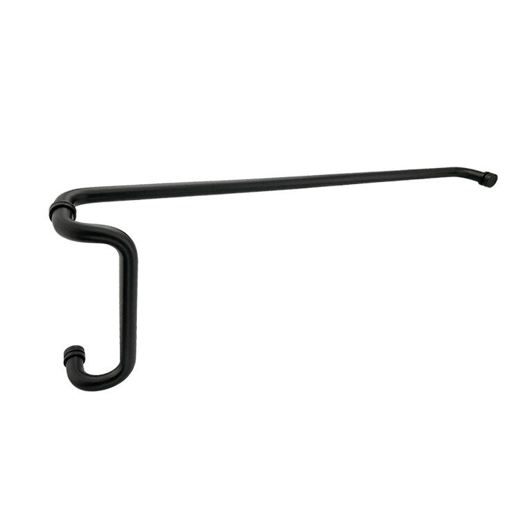 CEL Round Solid Aluminum Storefront Door Pull Handle and Push Bar Set  - 10"X33"