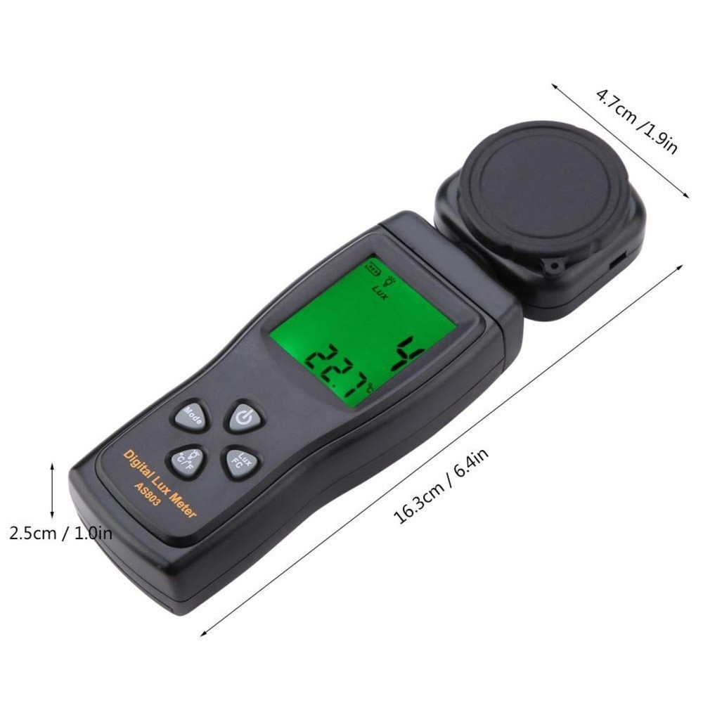 1-200K Lux High-Precision Illuminance Meter W/Shockproof Case For Field Work