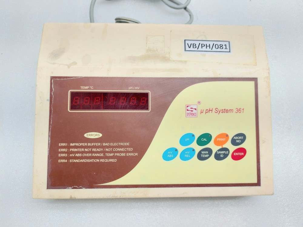 Systronics U Ph System 361 Microcontroller Based Ph Meter