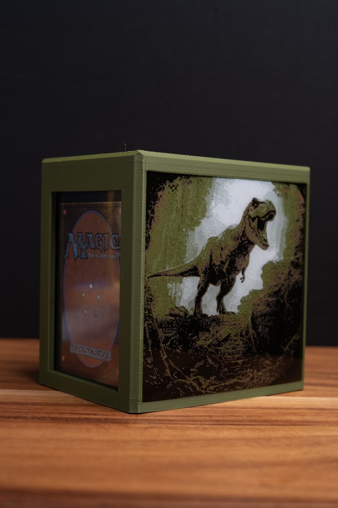 Dinosaur themed Prism MTG Deck Box, EDH Commander Card Case