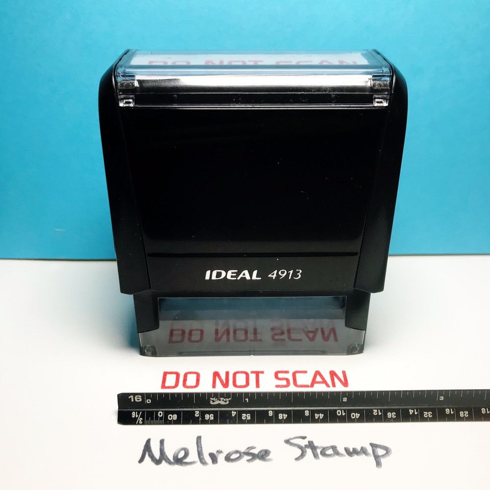 Do Not Scan Rubber Stamp Red Ink Self Inking Ideal 4913