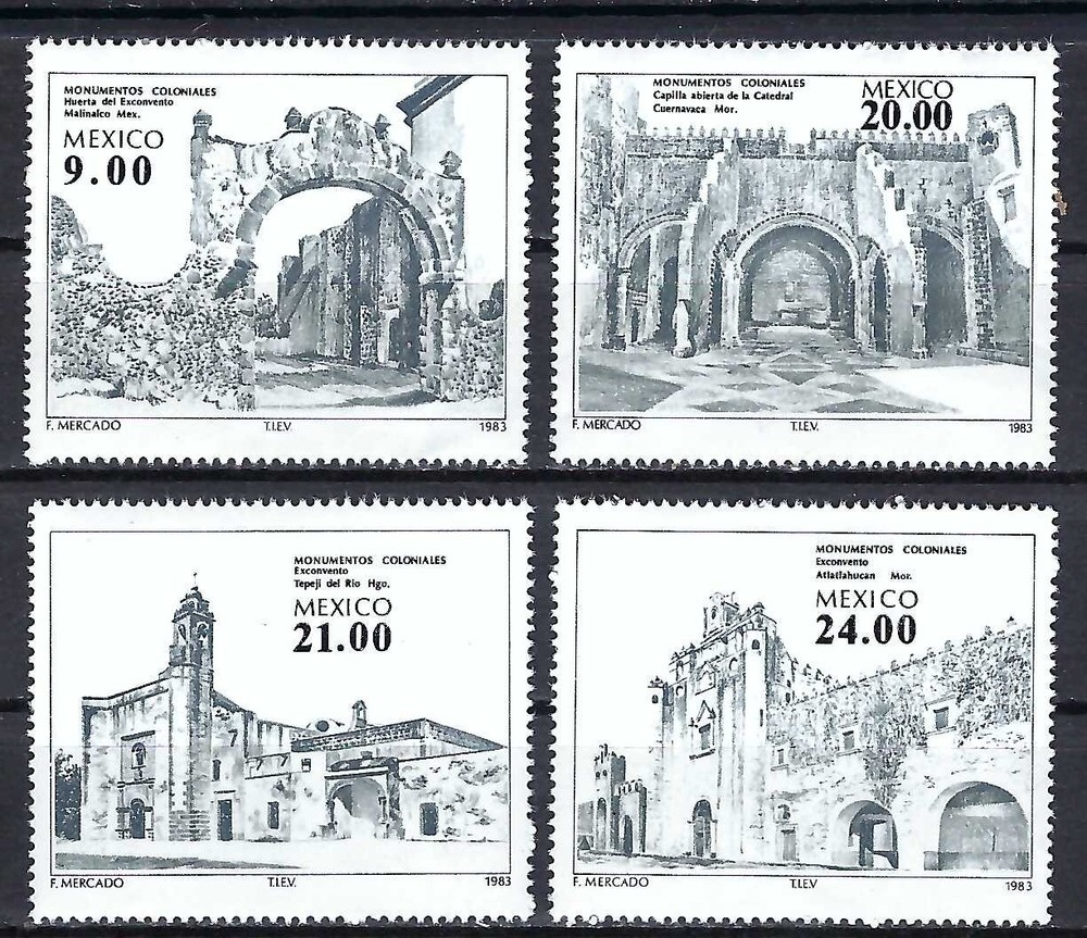 Mexico  1983 4v. MNH "Colonials Monuments 4a" Buildings Churches Cathedrals