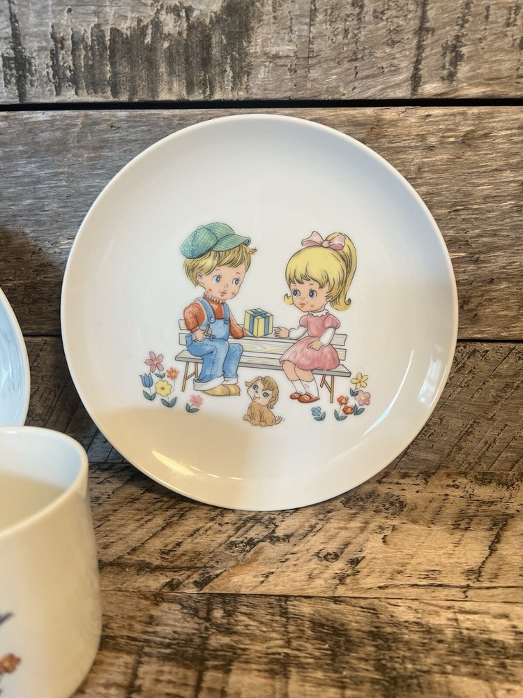 Three Piece Juvenile Set Porcelain Ware Kitchen Decor
