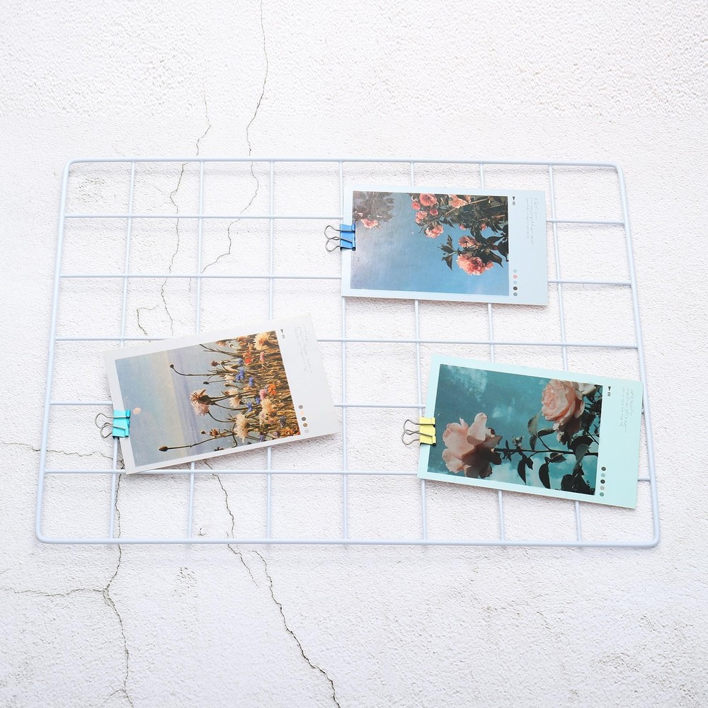 16"x12" Wire Grid Panel, 2 Pack Wall Grid Decorative Board Photo Display White