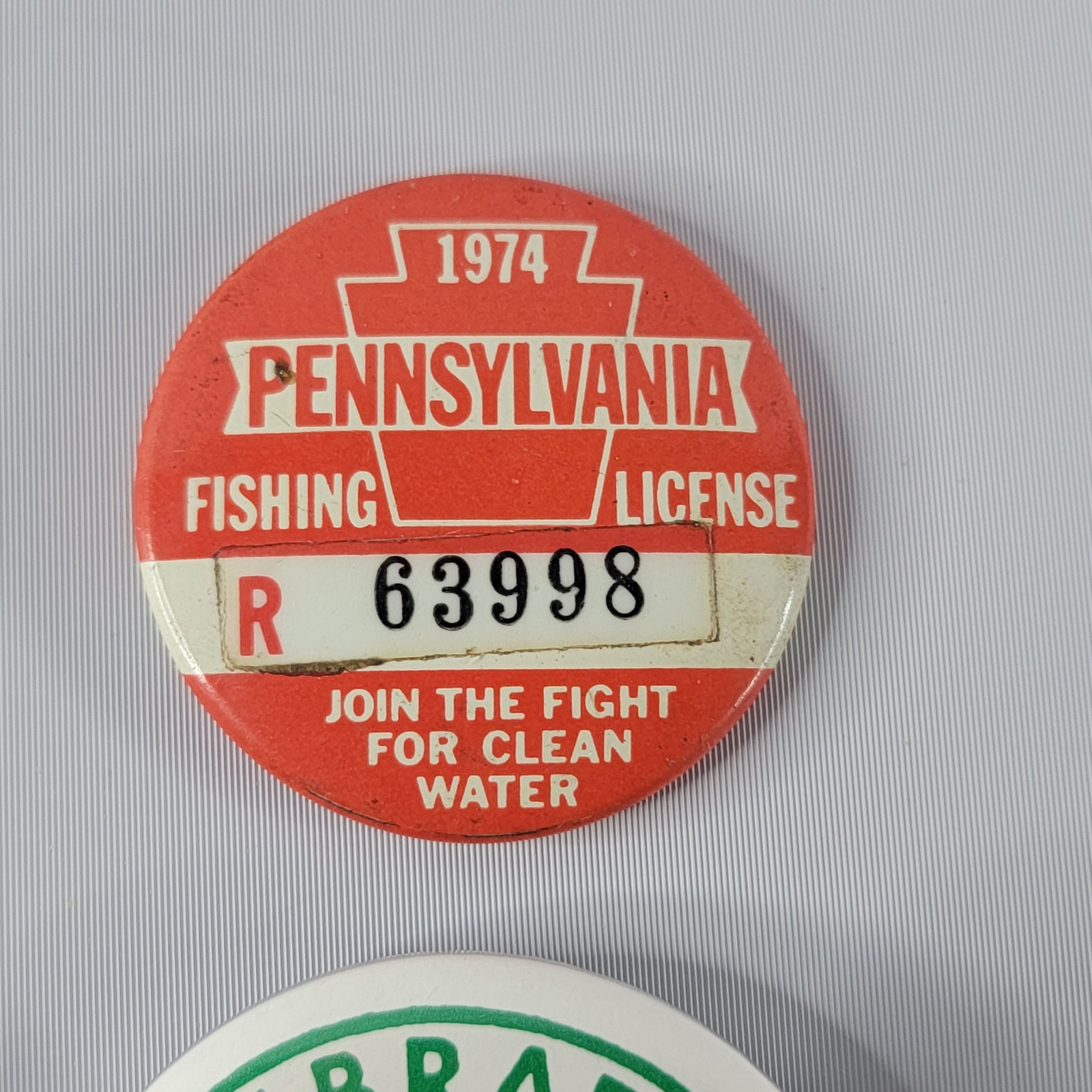 Pennsylvania Fishing License Button Pin 1974-98 Library Sportsmans Assoc Lot x17