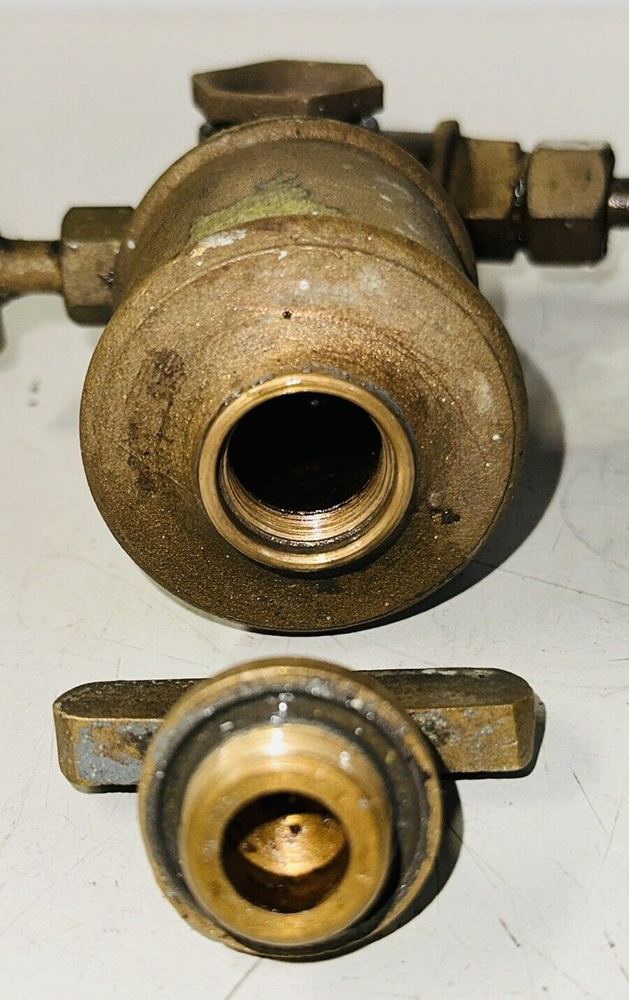 Brass Drip Cylinder Oiler Metal Knobs Antique Steampunk Hit Miss
