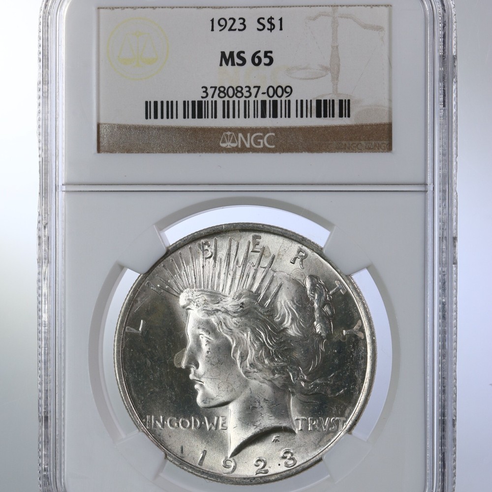 1923 Peace $1 NGC Certified MS65