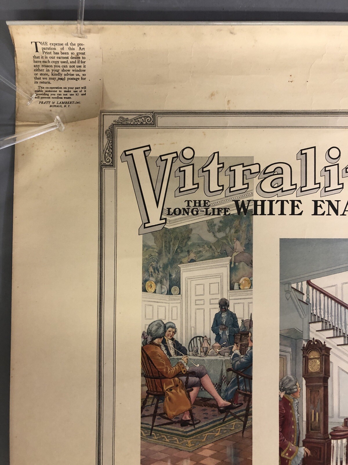 1917 Pratt & Lambert Vitralite “ The Long-Life White Enamel Advertising Poster