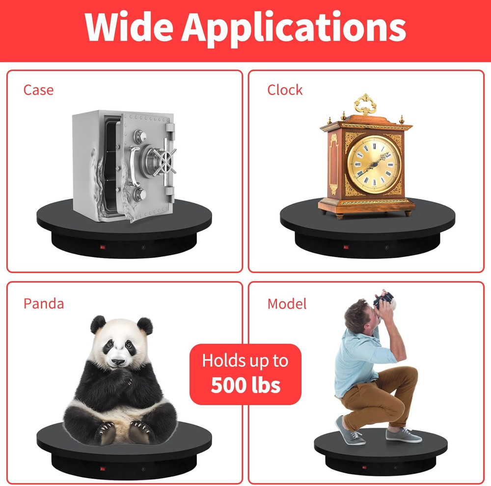 Remote-Controlled Motorized Turntable,Heavy Duty Motorized Rotating Display Stan