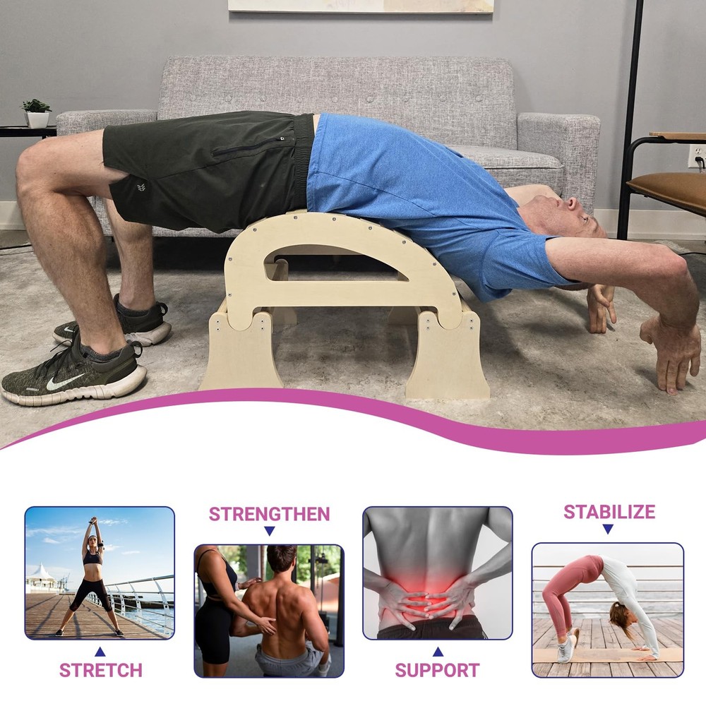 Flex - Yoga Back Bench | Elevate Your Stretch with Anatomical Bends, Ergonomi...