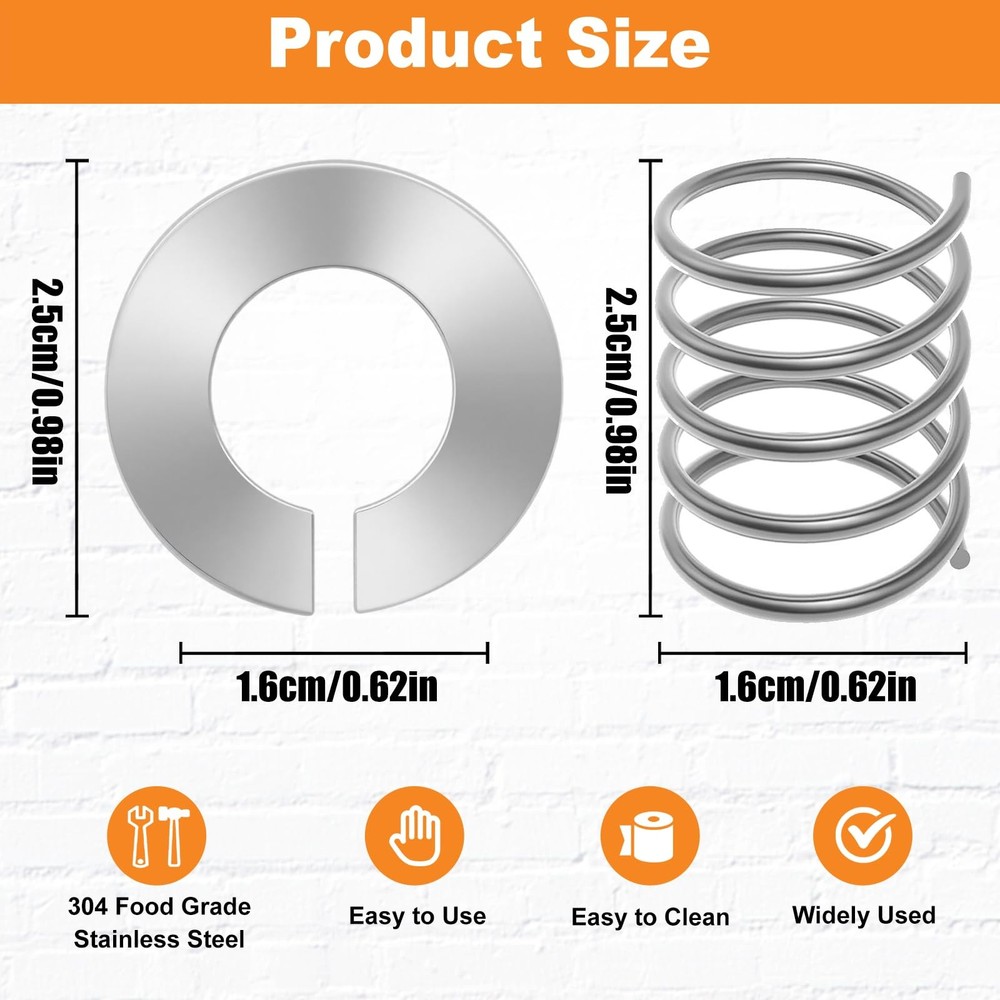 4 Pack Stainless Steel Spring & Washer Kit Compatible with 4.5-8 Quart, White
