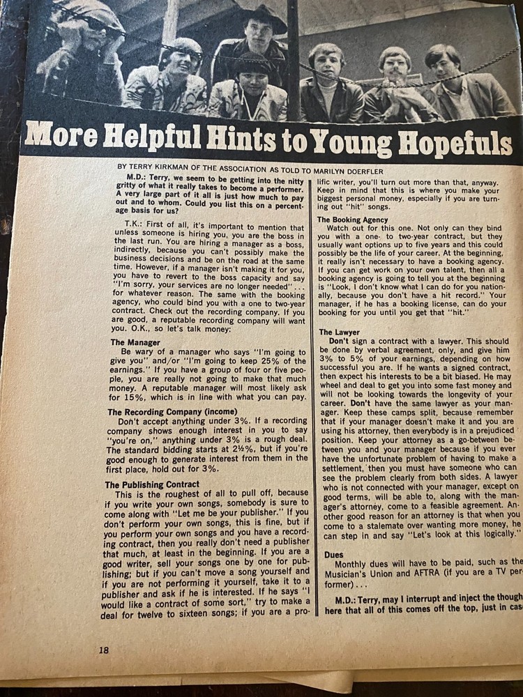 The Association, Two Page Vintage Clipping