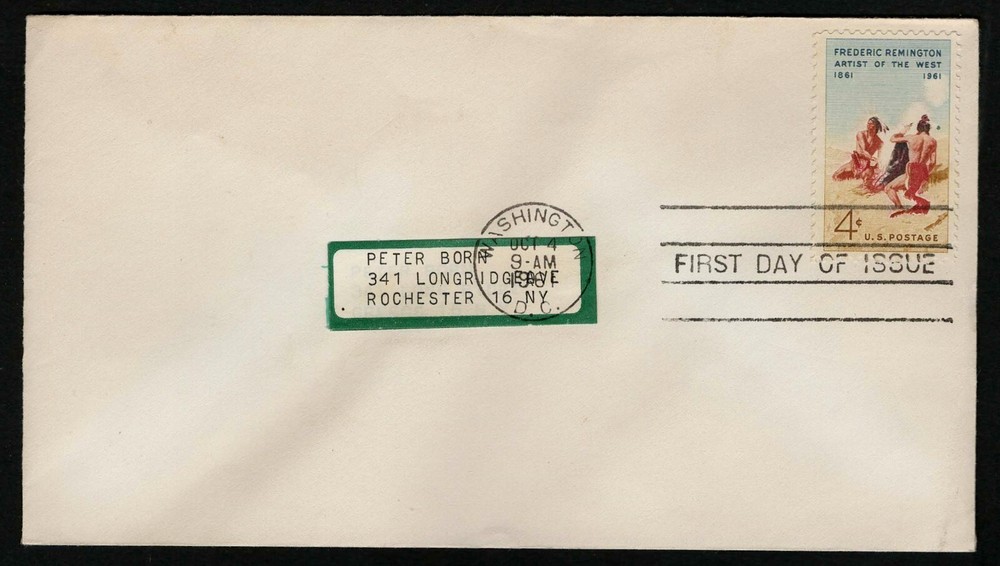 US 1961 FDC #1187 - 4c Frederic Remington Issue First Day Cover