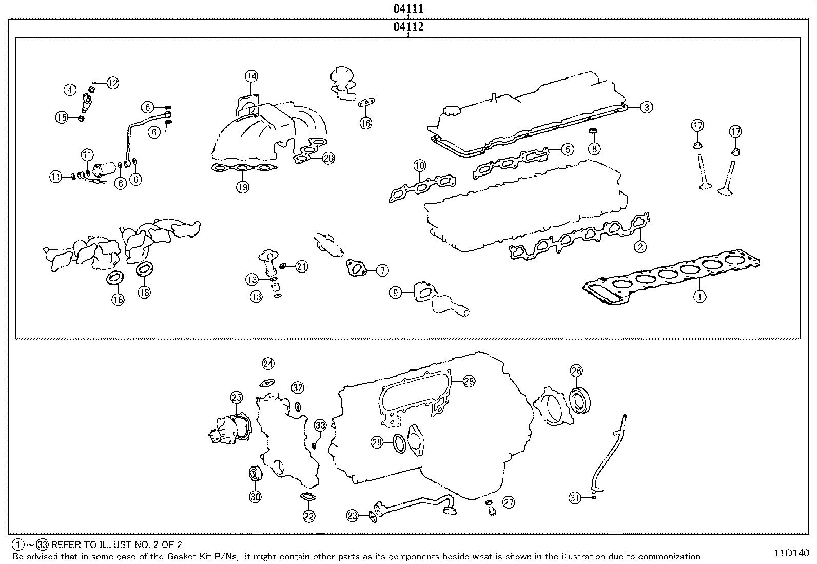 Toyota Land Cruiser 80/LEXUS LX450 1FZFE 4.5L Full Engine Gasket Kit OEM Genuine