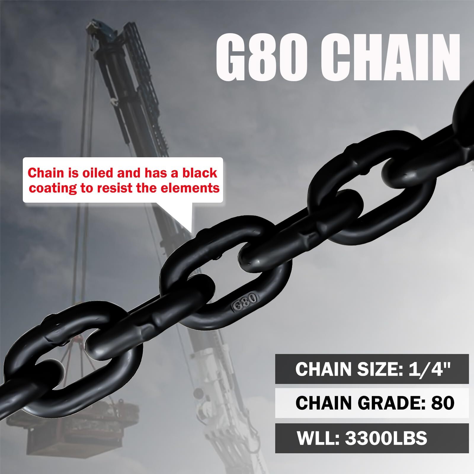 3 Ton 4 Leg Chain Sling, G80 Alloy Steel 4 Way Chain Slings Quadruple Leg Slings