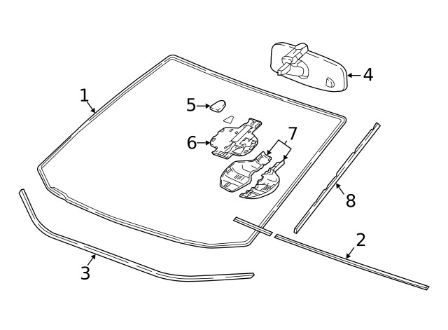Genuine GM Interior Rear View Mirror Bracket 13450511