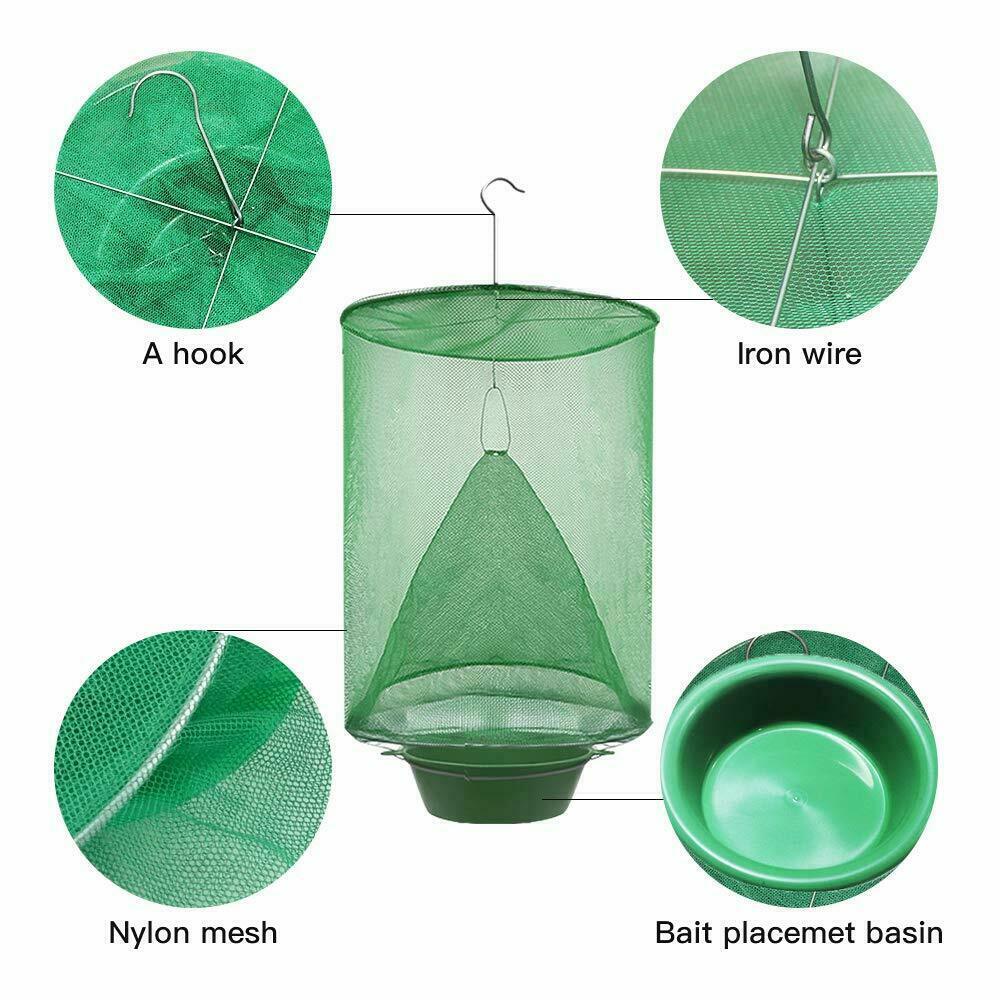 4PACK The Ranch Fly Trap Reusable Fly Killer Cage Net Trap Pest Bug Catcher