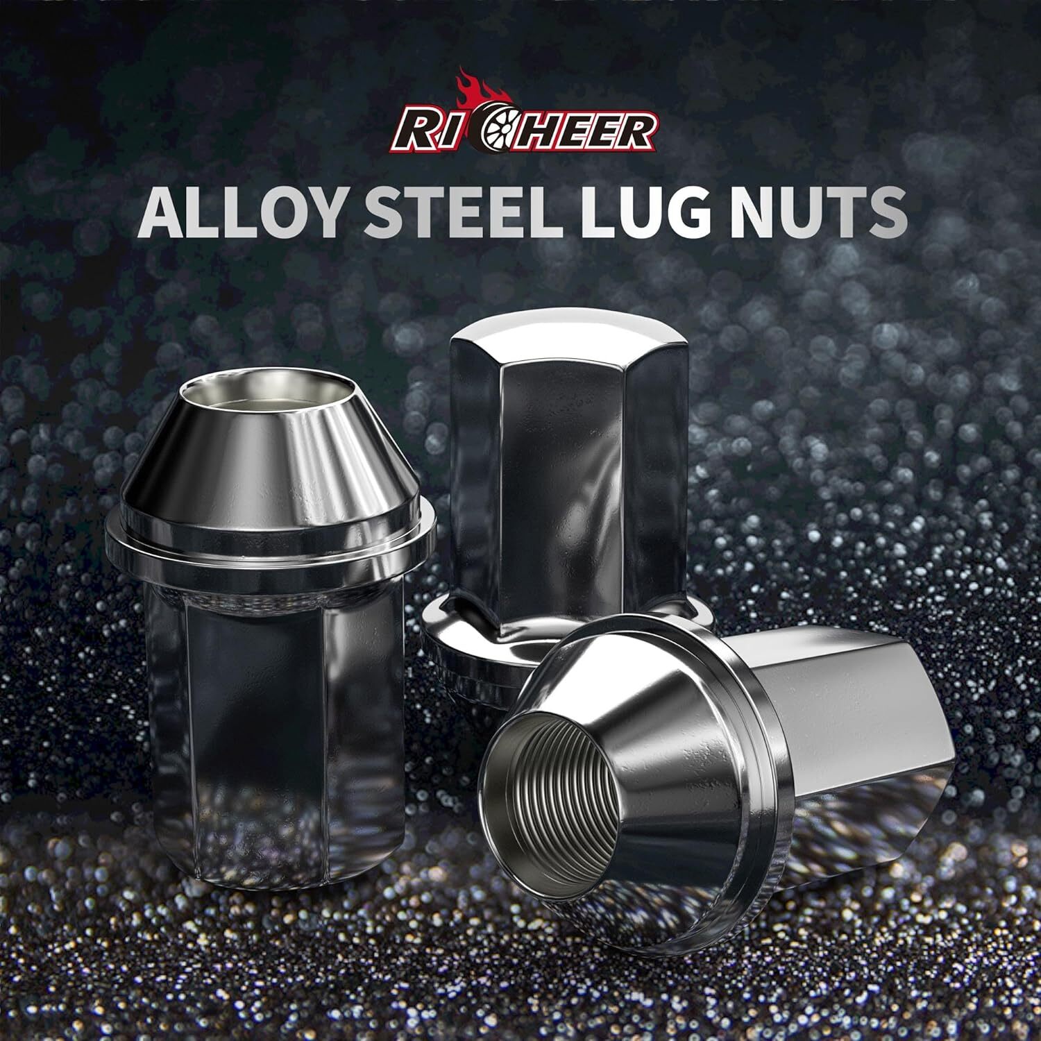 24 FIT FORD F-150 2015-2020 OEM REPLACEMNT SOLID LUG NUTS M14X1.5 CHROME