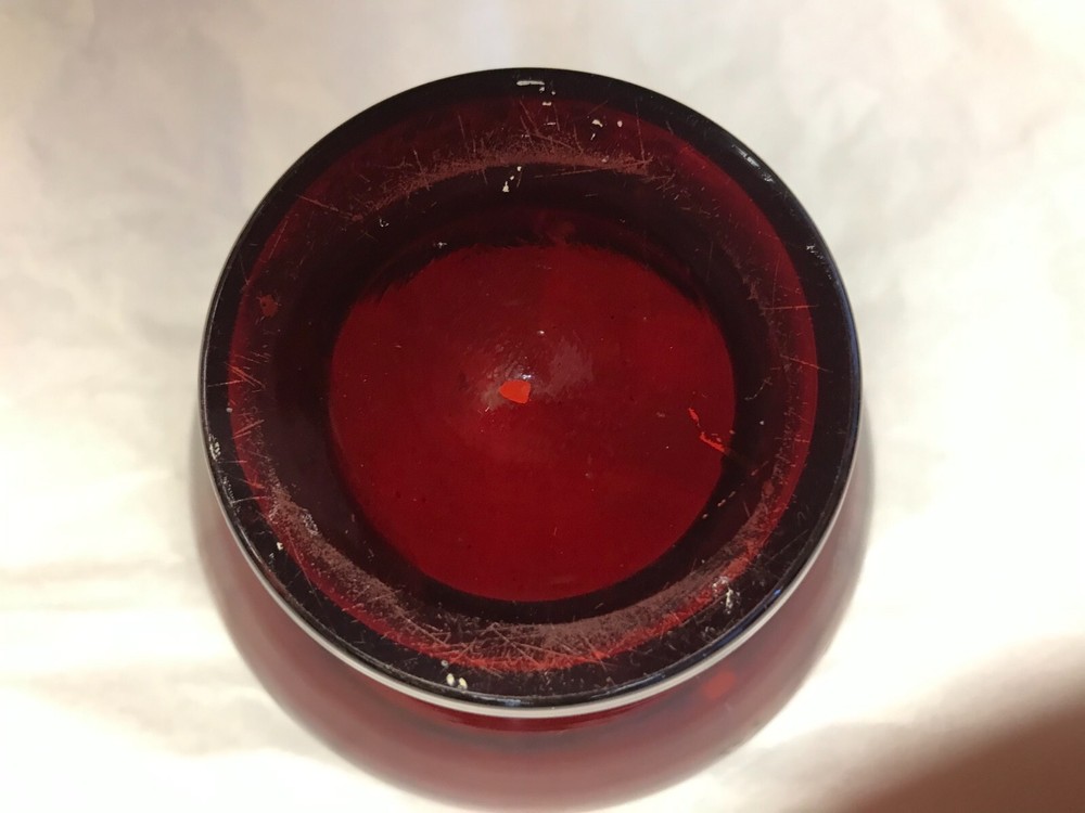 Antique Red Ruby Container with Lid