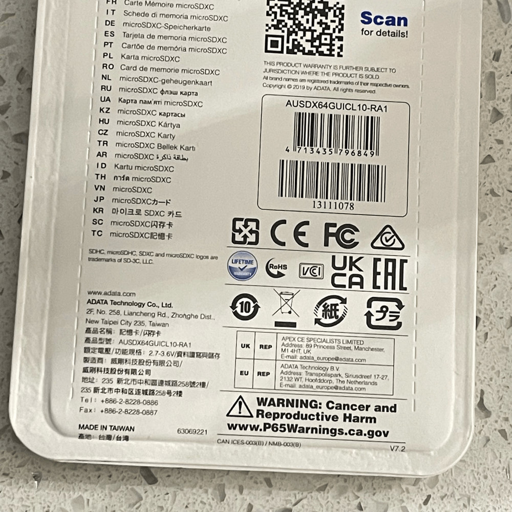 ADATA Premier 64GB MicroSDXC Card with Adapter High-Speed & Reliable Storage