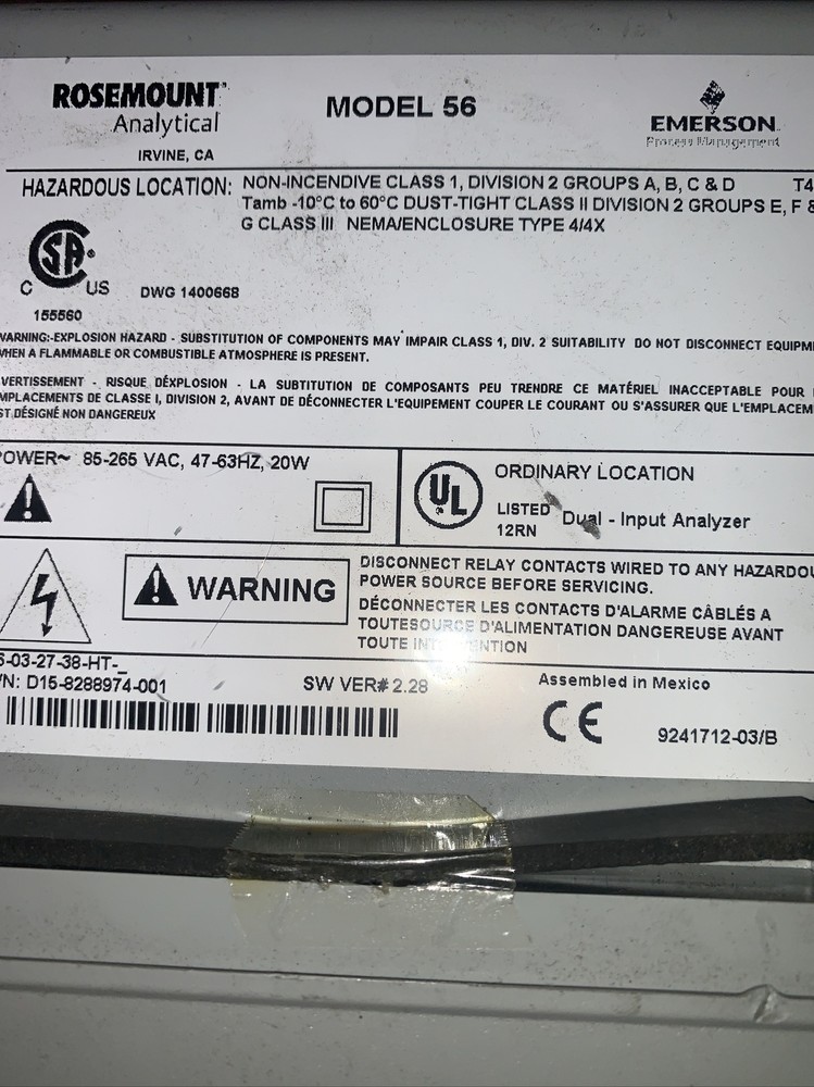 OSEMOUNT EMERSON MODEL 56 DUAL CHANNEL TRANSMITTER