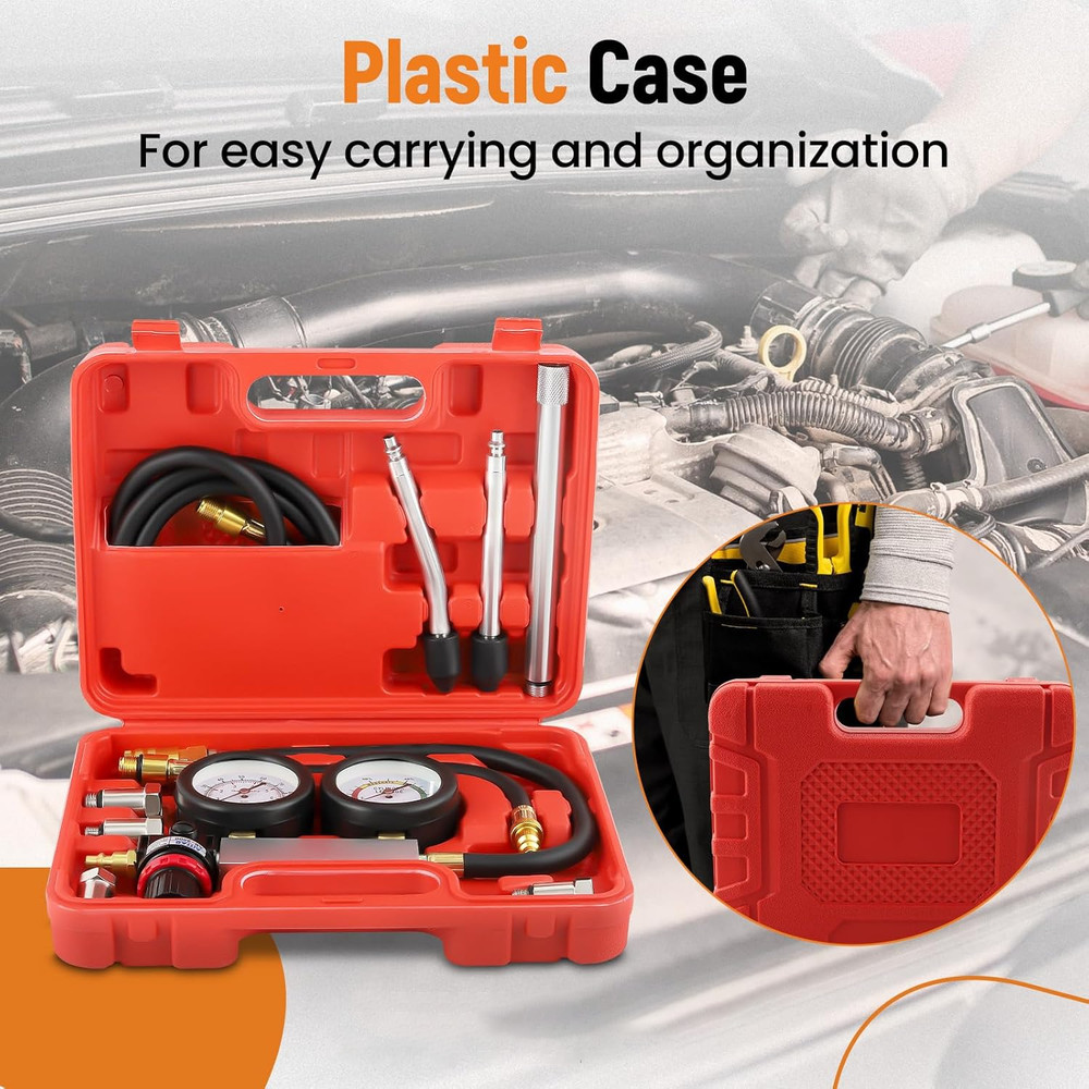 Cylinder Leak Down Tester Petrol Engine Compression Leakage Detector Tool Kit