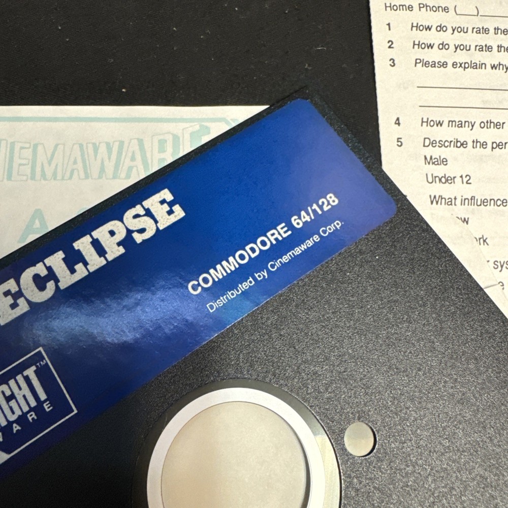 Spotlight Software Total Eclipse for Commodore 64/128 Used 1988 - Original Box