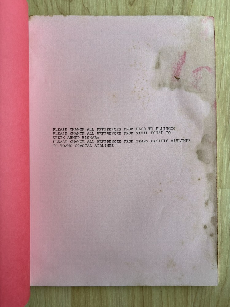 Hawaii Five-O 'School for Assassins' Original Script Final Draft