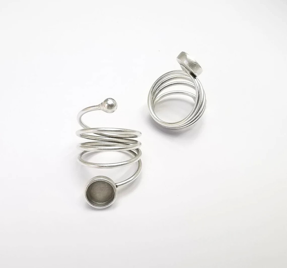 Wrap Ring Setting Blank Cabochon Mounting Adjustable Resin Ring Base Bezel