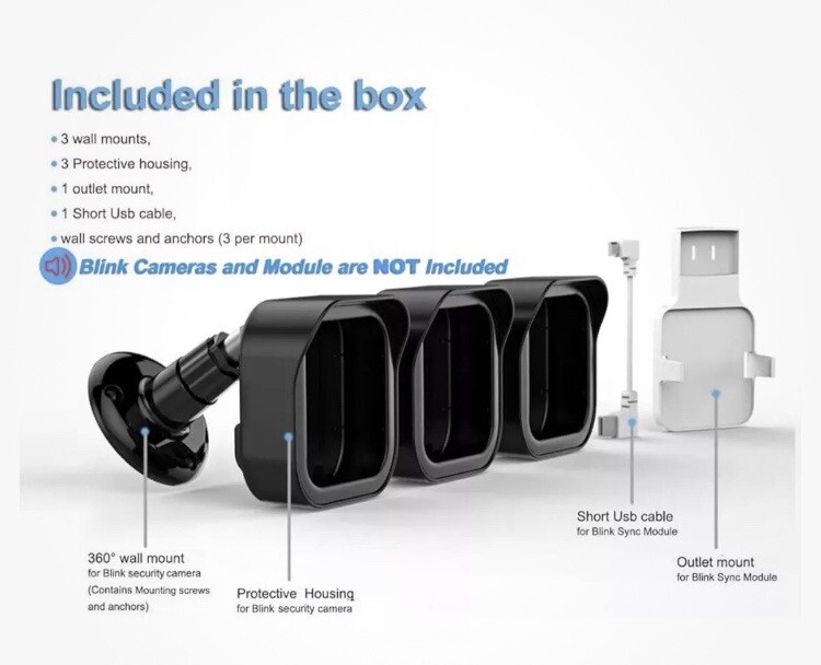 Wall Mounts & Covers FOR Blink Outdoor Camera Surveillance 2-Boxes *READ NOTES