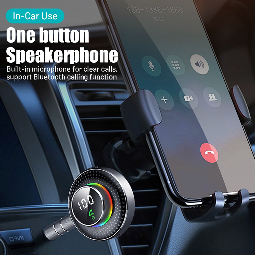 For Car Headphone iPod Bluetooth5.3 Transmitter Call Music Receiver AUX Adapter*